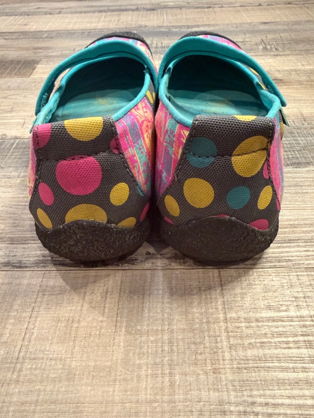 Keen Harvest Mary Jane MJII eco friendly shoes multi color plaid polka dot 9.5 - Picture 4 of 9